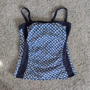 Lands' End Navy Blue Floral Bathing Suit top - New